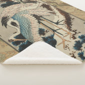 雪の鶴が松の北斎を覆う シェルパブランケット (3/4)