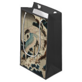 雪の鶴が松の北斎を覆う スモールペーパーバッグ (正面アングル)