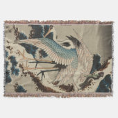 雪の鶴が松の北斎を覆う スローブランケット (正面)