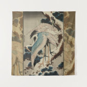 雪の鶴が松の北斎を覆う タペストリー (正面)