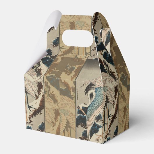 雪の鶴が松の北斎を覆う フェイバーボックス (裏面サイド)