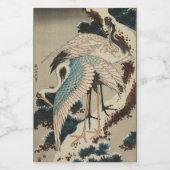 雪の鶴が松の北斎を覆う フードラベル (シングルラベル)