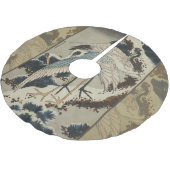 雪の鶴が松の北斎を覆う ブラッシュドポリエステルツリースカート (アングル)