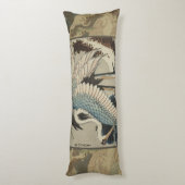 雪の鶴が松の北斎を覆う ボディピロー (裏面 (縦))