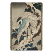 雪の鶴が松の北斎を覆う ミニクリップボード (裏面)