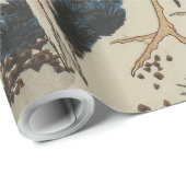 雪の鶴が松の北斎を覆う ラッピングペーパー (ロールコーナー)