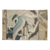 雪の鶴が松の北斎を覆う 枕カバー (裏面)