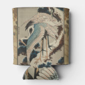 雪の鶴が松の北斎を覆う 缶クーラー (裏面)