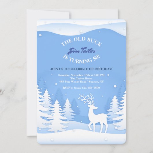 雪の鹿の招待状 招待状 (正面)