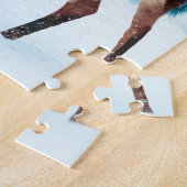 雪の鹿ファミリー冬のシーン ジグソーパズル (側面)