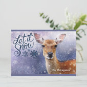 雪の鹿 – クリスマスおめでとう – クリスマスグリーティング シーズンカード (スタンド正面)