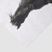 雪の黒いフリシアの馬 薄葉紙 (詳細)