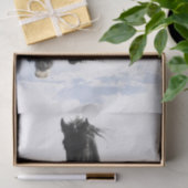 雪の黒いフリシアの馬 薄葉紙 (ギフト)