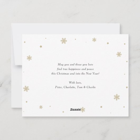 雪の黒いメリークリスマスフォト シーズンカード (裏面)