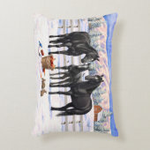 雪の黒い四分の馬 アクセントクッション (正面(垂直))