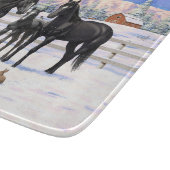 雪の黒い四分の馬 カッティングボード (角)