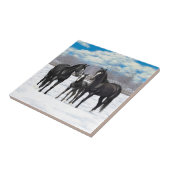 雪の黒い四分の馬 タイル (側面)