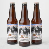 雪の黒い四分の馬 ビールラベル (ボトル)