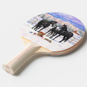 雪の黒い四分の馬 卓球ラケット (正面アングル)