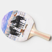 雪の黒い四分の馬 卓球ラケット (横)