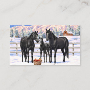 雪の黒い四分の馬 名刺