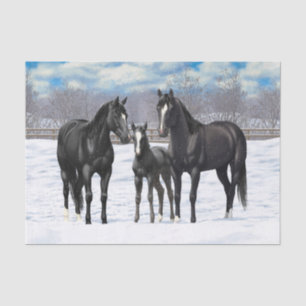 雪の黒い四分の馬 薄葉紙