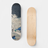 雪の鼓橋ヴィンテージ浮世絵日本の スケートボード (正面)