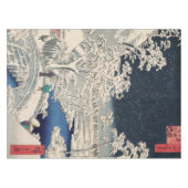 雪の鼓橋ヴィンテージ浮世絵日本の テーブルクロス (正面(横))