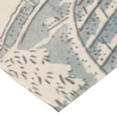 雪の鼓橋ヴィンテージ浮世絵日本の テーブルクロス (アングル)