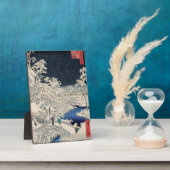 雪の鼓橋ヴィンテージ浮世絵日本の フォトプラーク (側面)