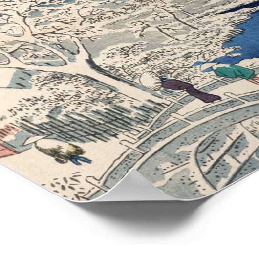 雪の鼓橋ヴィンテージ浮世絵日本の ポスター (角)