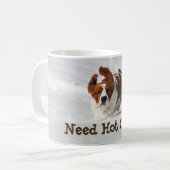 雪の11のozのクラシックなマグw/Basset コーヒーマグカップ (正面左)