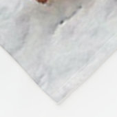 雪の2匹のコーギー フリースブランケット (角)