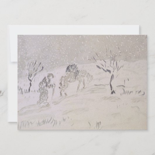 雪の~のGoucheの~ FC Friesekeのろばを持つ老人 案内状 (正面)