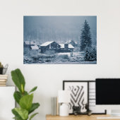 雪の《植物》アスペンプリント ポスター (ホームオフィス)