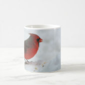 雪の(鳥)ショウジョウコウカンチョウのマグ コーヒーマグカップ (中央)