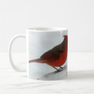 雪の(鳥)ショウジョウコウカンチョウのマグ コーヒーマグカップ