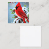 雪の（鳥）ショウジョウコウカンチョウ鳥グラフィック スクエア名刺 (正面/裏面)