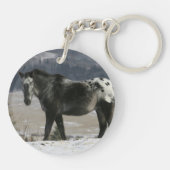 雪のAppaloosaの馬 キーホルダー (裏面)