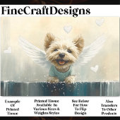 雪のAV3デコページに翼を持つヨークシャーテリア犬 薄葉紙