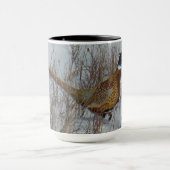 雪のB23リングネックのキジ マグカップ (中央)