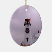 雪のChathamの灯台 セラミックオーナメント (右)