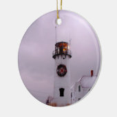 雪のChathamの灯台 セラミックオーナメント (左)