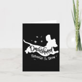 雪のDachshundクリスマスウィーナー犬Xmを介して カード (正面)