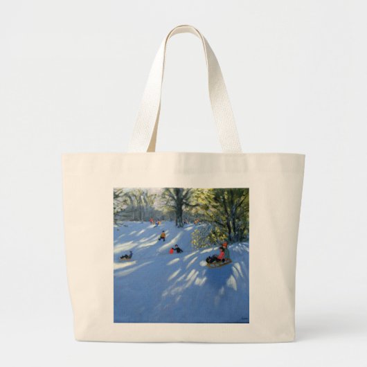 雪のDarley早い公園ダービー ラージトートバッグ (正面)