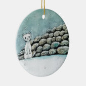 雪のErmine セラミックオーナメント (右)