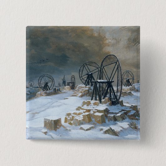 雪のGentilly、1879年のピット 缶バッジ (正面)