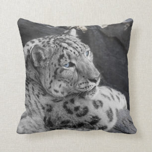 雪のLeopradの氷った凝視の枕 クッション