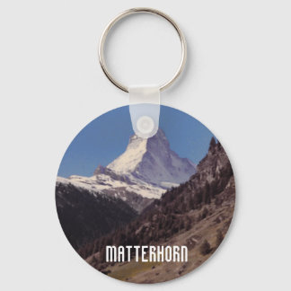 雪のMatterhornブルースカイアルパインフォレストキーリング キーホルダー
