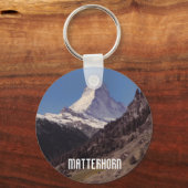 雪のMatterhornブルースカイアルパインフォレストキーリング キーホルダー (正面)